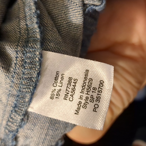 J. Crew Chambray Tie Front Wide Leg Loose Fit Pants Gray Blue Size US 4 - Picture 6 of 7